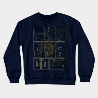 Chittagong, Bangladesh City Map Typography - Gold Art Deco Crewneck Sweatshirt